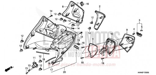 COUVERCLE INTERNE WW125D de 2013